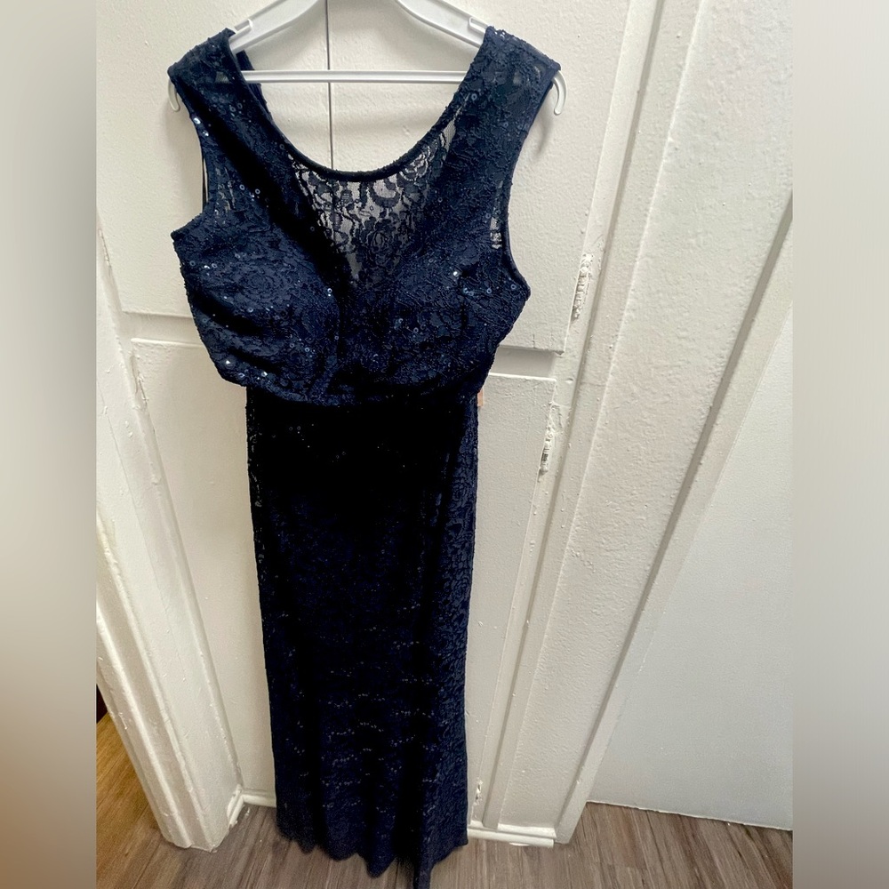 Classy Sequined Blue 2 Piece Dress/Outfit